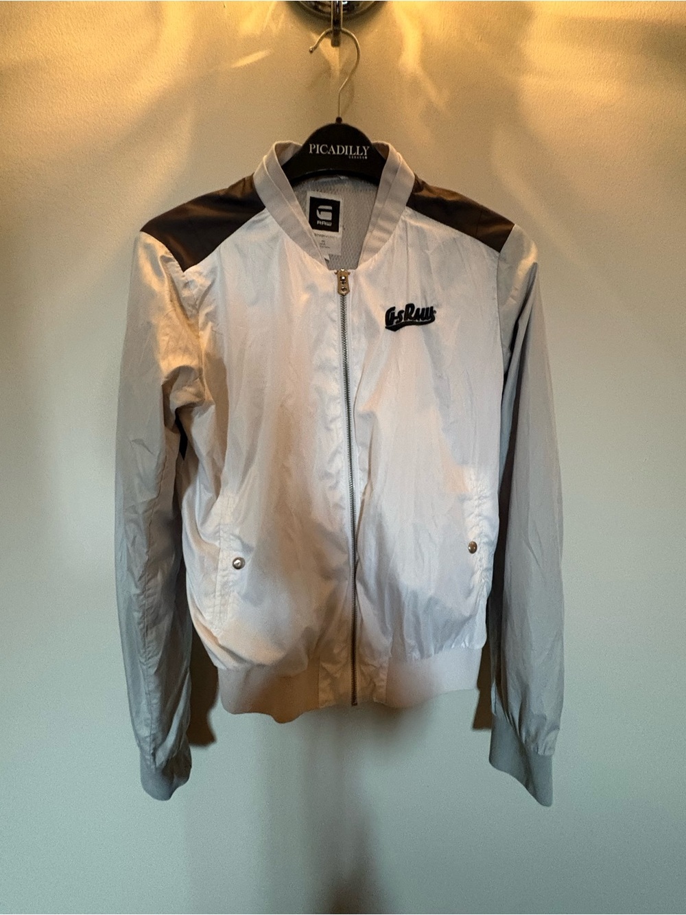 G-Star Women's White and Black rain Jacket